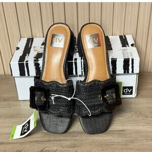 DV by Dolce Vita Women’s Norrah Raffia Slip-On Sandals Black Size 7